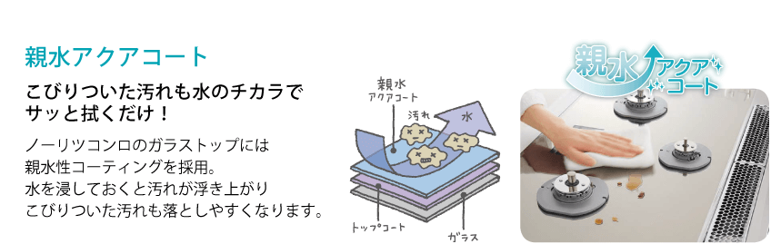 ノーリツ ビルトインガスコンロ N3WN6RWTSSV お手入れ機能